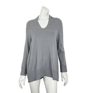 OSKA Women's Vneck Pullover Blouse knit in Gray Size 1